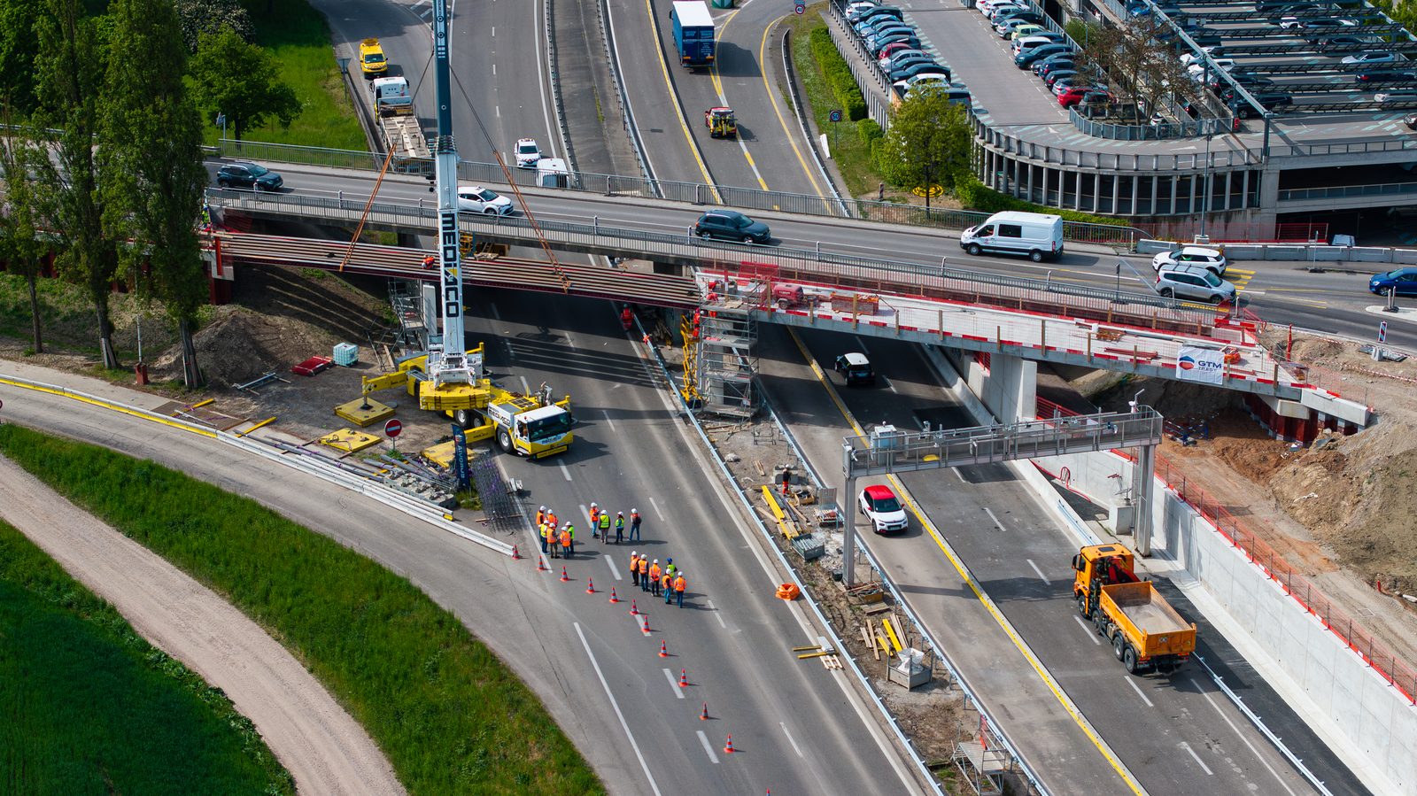 Photographie drone chantier GTM Vinci - illustration Le Moniteur